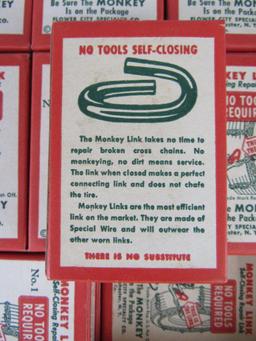 Full NOS Box (22 Packs) Antique Monkey Link Tire Chain Repair Links
