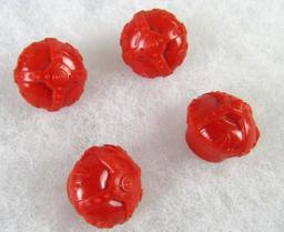 Set (4) Vintage Standard Oil Red Crown Valve Stem Caps