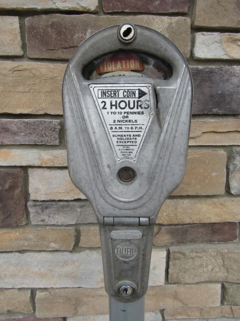Vintage Dual Automatic 5 Foot Parking Meter