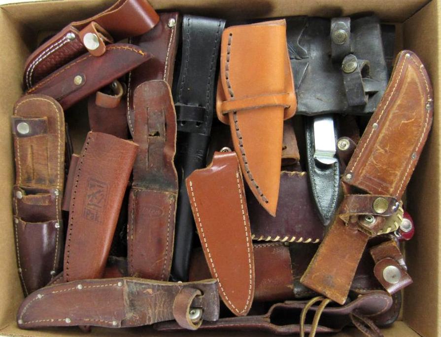 Huge Lot Vintage/ Antique Leather Knife Sheaths