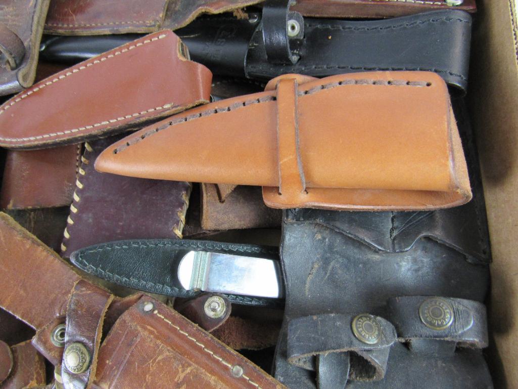 Huge Lot Vintage/ Antique Leather Knife Sheaths