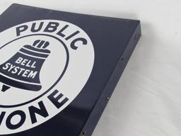 Outstanding Bell System "Public Telephone" Double Sided Porcelain Flange Sign