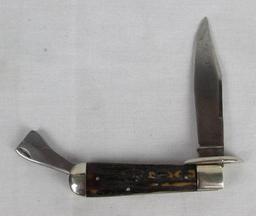 Antique Marbles Gladstone, Mich Stag Handle Folding Safety Knife