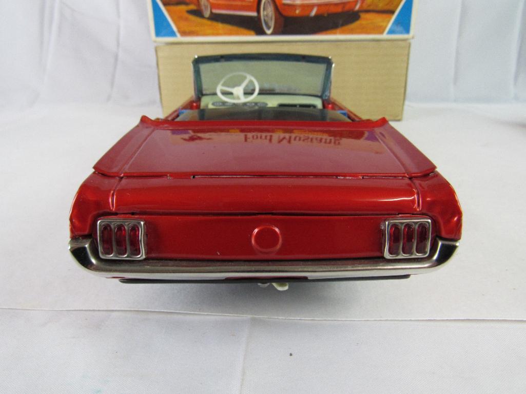 Outstanding Vintage Yonezawa Japan Tin Battery-Op Mustang Convertible MIB 13"