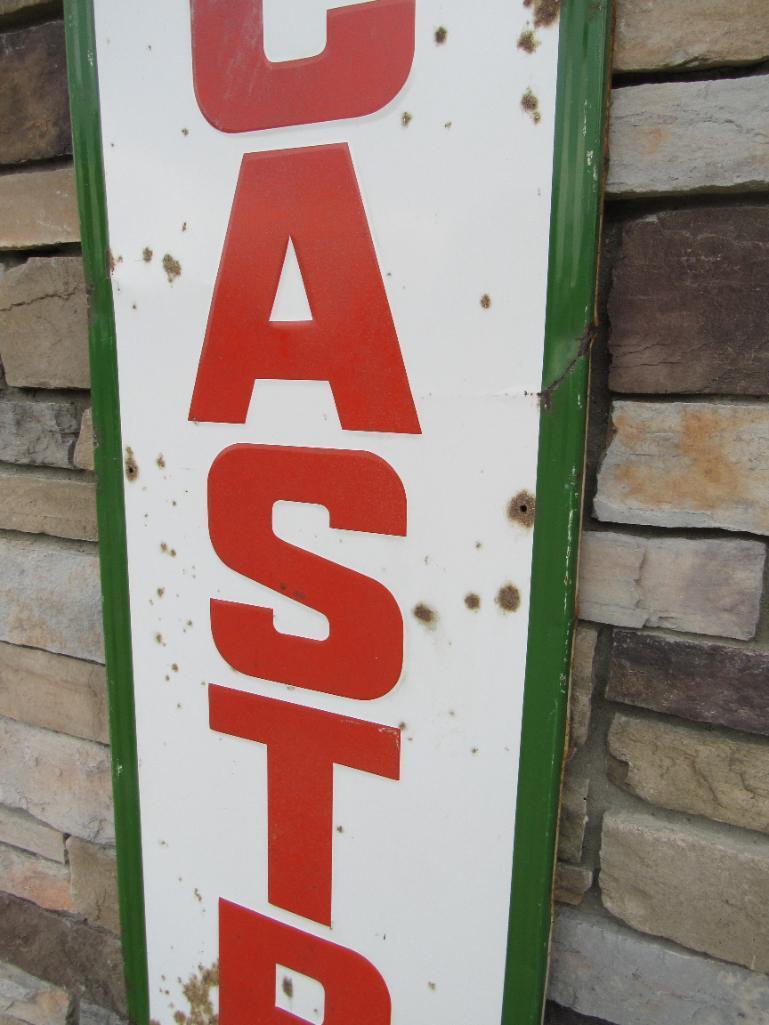 Antique Castrol Motor Oil 6 Ft. Embossed Metal Sign