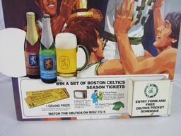 Excellent Vintage Lowenbrau Beer Larry Bird Boston Celtics Easelback Cardboard Sign
