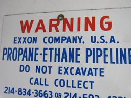 Vintage Porcelain Pipeline Sign- EXXON 7 x10"