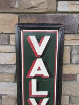 Vintage Valvoline Motor Oil 5 Ft. Embossed Metal Vertical Gas & Oil Sign