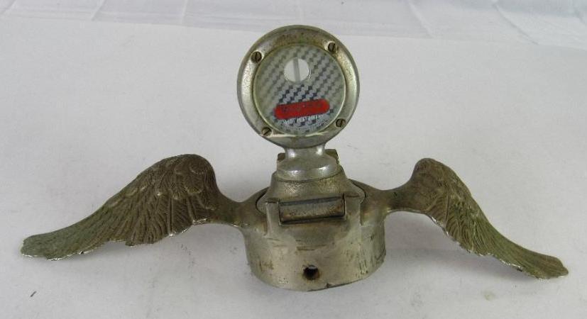 Antique Messko Radiator Thermometer/ Winged Moto-Meter