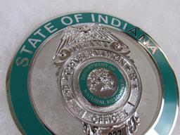 Obsolete State of Indiana Conservation Officer Chest Badge/ Original