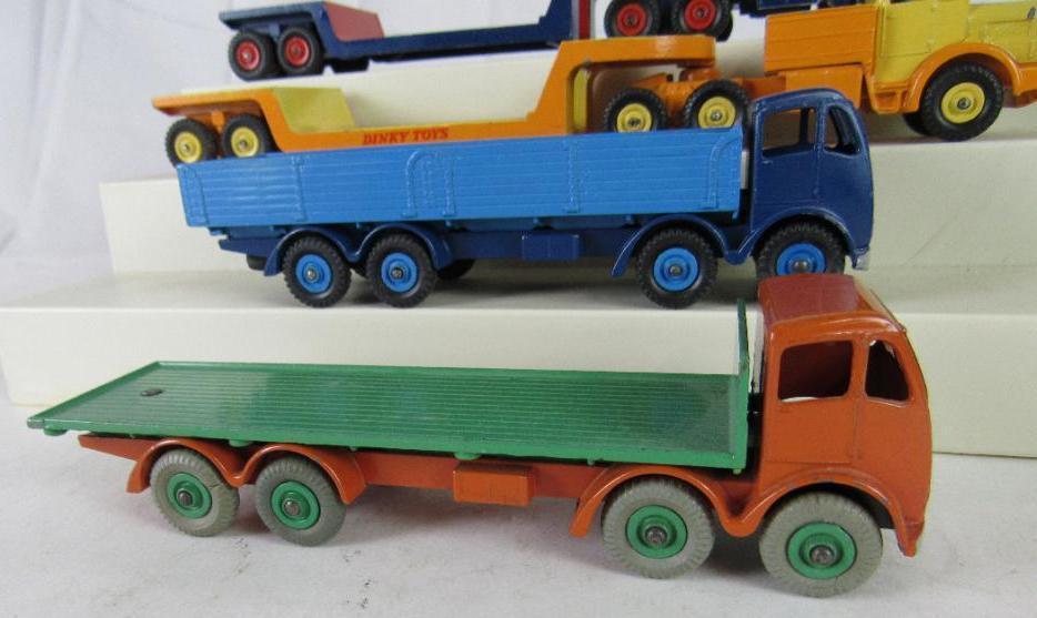 Lot (4) Vintage Dinky Toys Foden Trucks, Low-Loader Trucks, etc