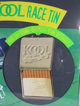Vintage Kool Cigarettes Indy Racing Hanging Cardboard Sign NOS