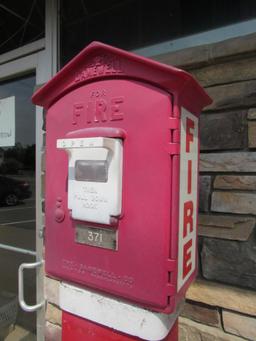 Antique Gamewell Fire Call Box on Original Cast Metal Stand