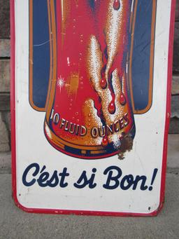 Rare Opera Beverage Soda Metal Vertical Bottle Sign (C'est Si Bon!)