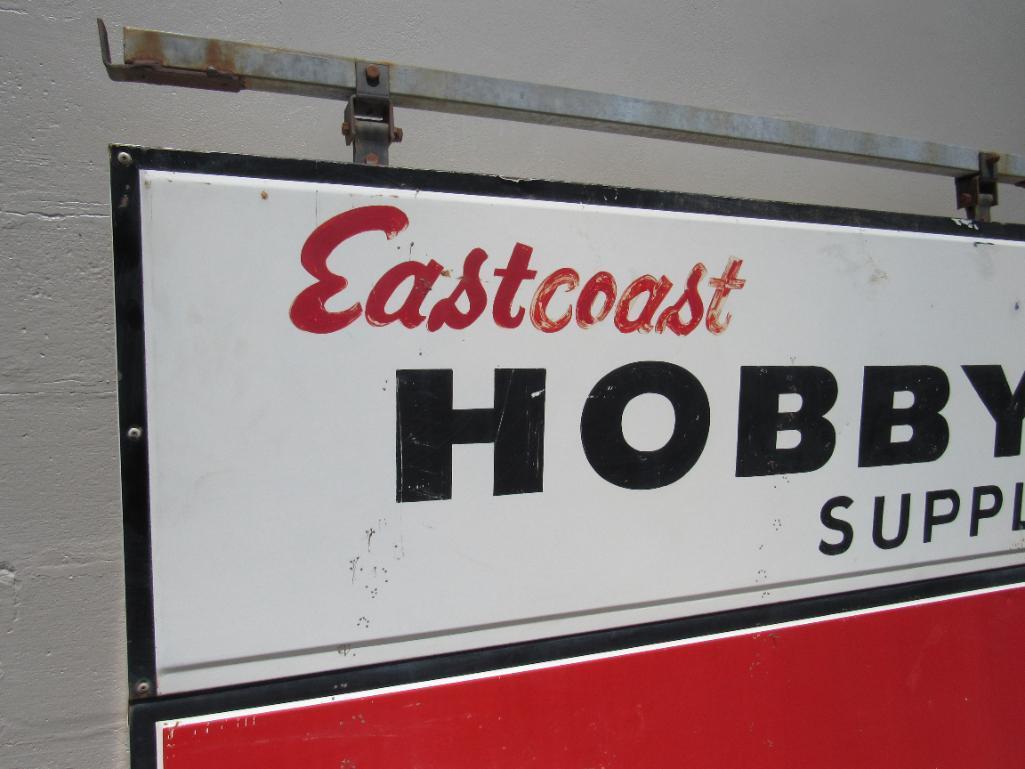 Huge Vintage Coca Cola Metal Double Sided Street Side Hanging Sign East Coast Hobby Supply