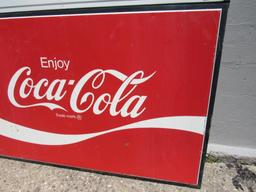 Huge Vintage Coca Cola Metal Double Sided Street Side Hanging Sign East Coast Hobby Supply