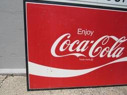 Huge Vintage Coca Cola Metal Double Sided Street Side Hanging Sign East Coast Hobby Supply