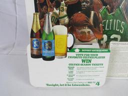 Excellent Vintage Lowenbrau Beer Boston Celtics Easelback Cardboard Sign