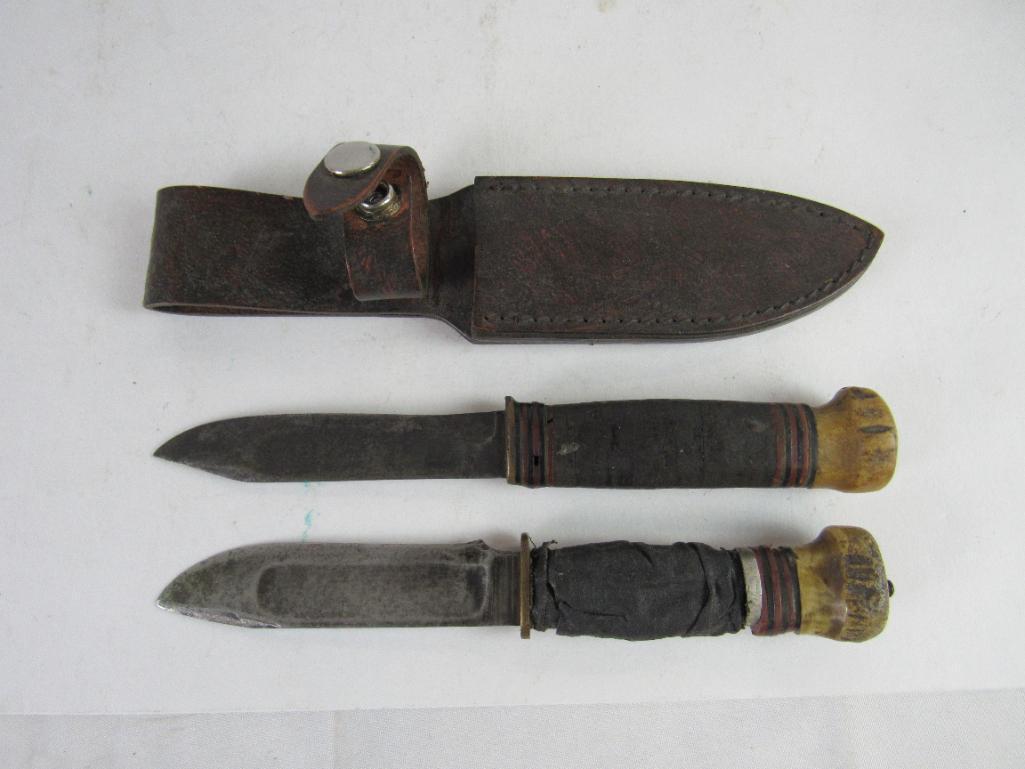 (2) EARLY Marbles Gladstone Fixed Blade Knives- See Photos.