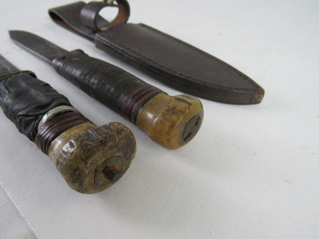 (2) EARLY Marbles Gladstone Fixed Blade Knives- See Photos.