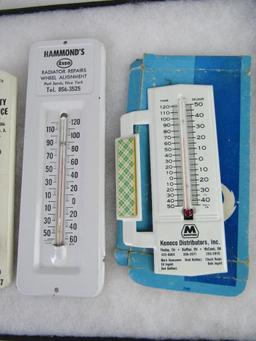 Lot (4) Vintage Advertising Termometers- Esso, Marathon, Inter-City Oil, Chevrolet