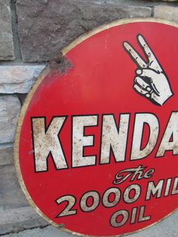 Outstanding 1954 Kendall Motor Oil "2000 Mile" Double Sided Service Station Sign