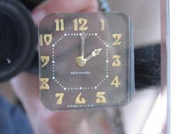 Rare Antique Standard Mirror Co. Radium Dial Automobile Clock/Mirror Combo in Orig. Box