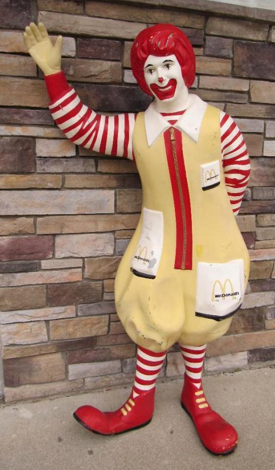 Vintage Original Ronald McDonald Restaurant Statue/ Fiberglass/ Life Size!