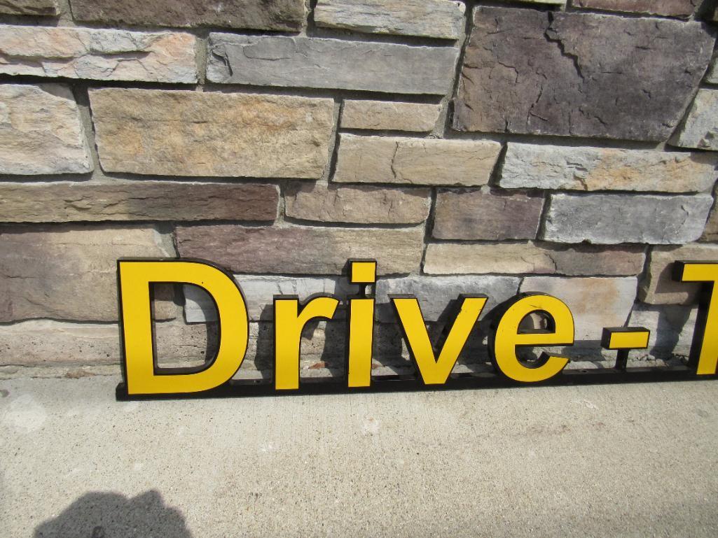 Rare Vintage McDonalds Restaurant Metal 5ft. 3-D "DRIVE THRU" Sign