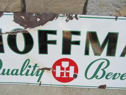 Antique Hoffman Quality Beverages Porcelain Sign