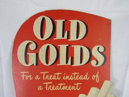 Antique Old Golds Cigarettes Cardboard Easelback Sign 14 x 27"