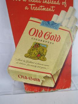 Antique Old Golds Cigarettes Cardboard Easelback Sign 14 x 27"