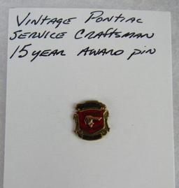 Antique Pontiac 15 Year Service Craftsman Award Pin