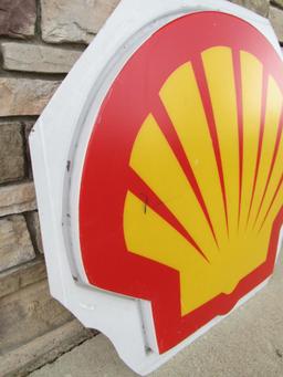 Vintage Shell Gas Station Embossed Plastic Sign Face (1980s) 37 x 40"