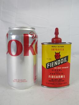 Vintage Fiendoil Tin Handy Oil Can with Devil Graphics