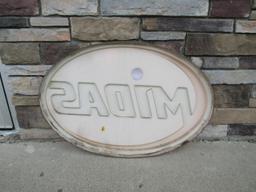 Vintage (1980's) Midas Muffler Shop Plastic 3ft. Sign Face