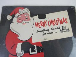 Antique Bardahl Motor Oil Santa Claus Cardboard Christmas Sign/ Can Topper