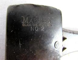 Antique Marbles Gladstone, Mich #2 Safety Axe Hatchet w/ Guard