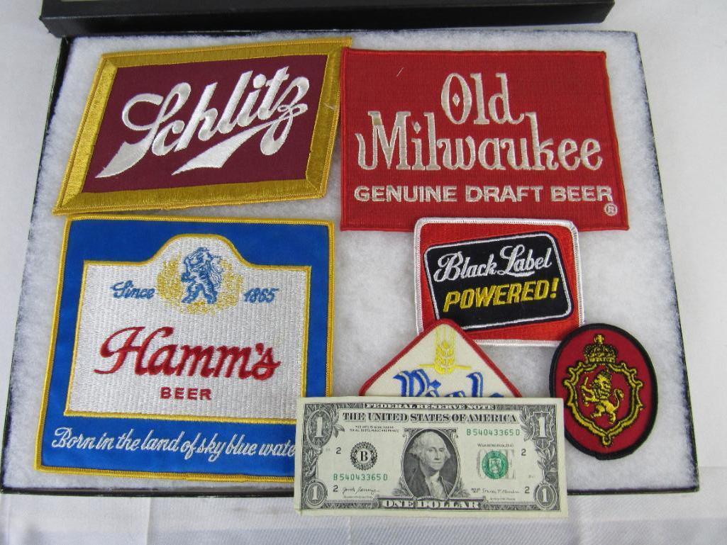 Excellent Lot Vintage Sewn Patches All Beer Related- Schlitz, Hamms, Old Milwaukee++