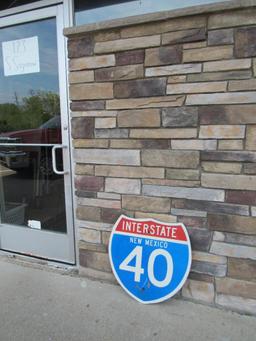 Vintage Interstate 40 New Mexico Wooden Highway Sign