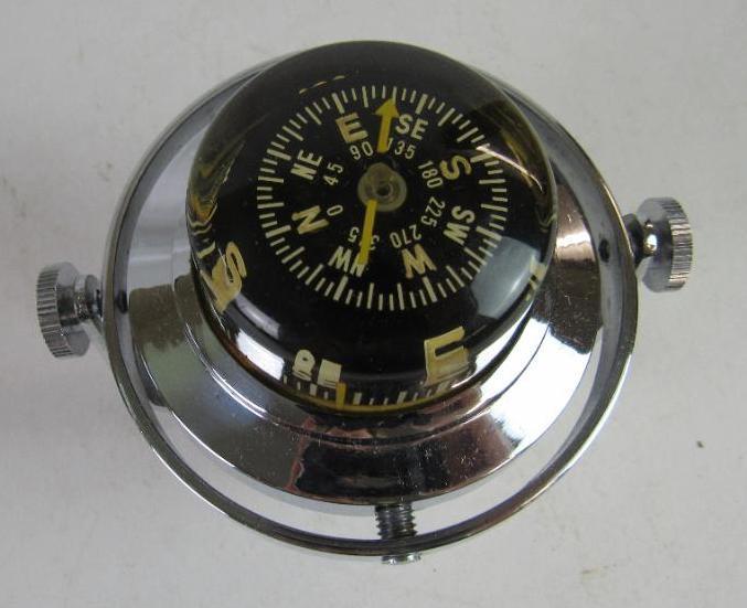 Vintage Chrome Automobile / Marine Compass