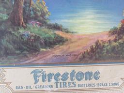 1930 KW Super Service Station (Iowa) Firestone Tires Gas & Oil Calendar (Full Pad)
