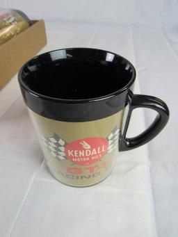 Set (8) Vintage 1960's Kendall Motor Oil GT-1 Racing Oil Coffe Mugs- Plastic