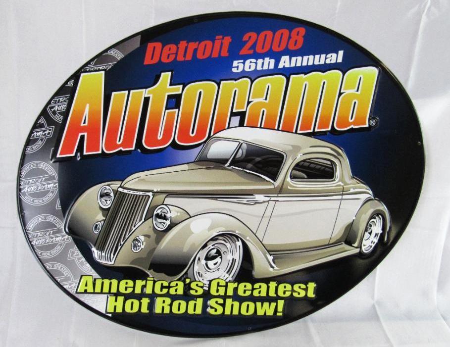 2008 Detroit Autorama Embossed Metal Sign 18 x 24"