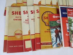 Lot (28) Antique Service Station Road Maps- Sinclair, Gulf, Mostly Shell