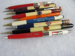 Excellent Grouping Vintage Advertising Pens- Gas & Oil, Automotive.