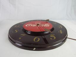 Antique Drink Coca Cola Metal Electric Wall Clock