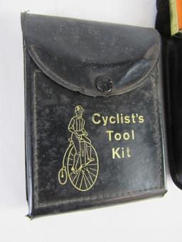 (2) Vintage Leather "Cyclist's Tool Kit" Made in England