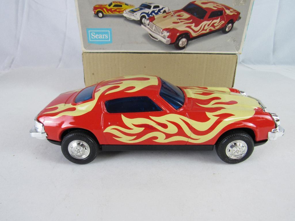 Vintage Asahi Tin Battery Op Japan "Blazing Color" Camaro