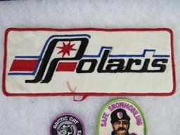 Lot (3) Vintage Snowmobile Related Patches including LARGE POLARIS